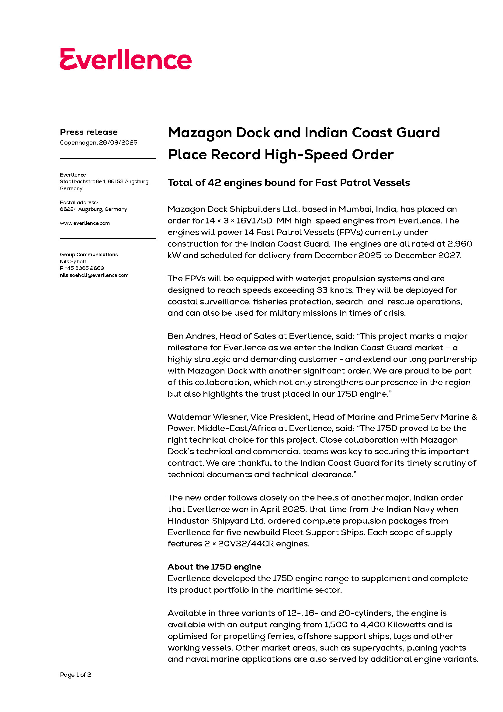 Mazagon Dock and Indian Coast Guard Place Record High-Speed Order